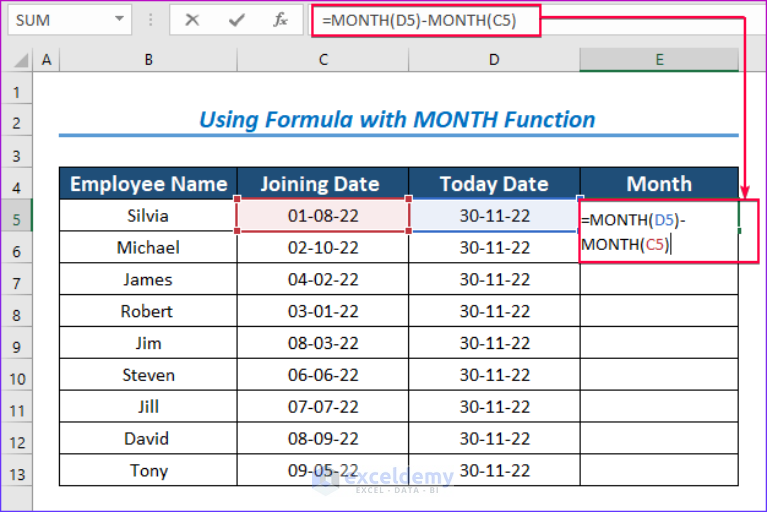 how-to-count-months-from-date-to-today-by-using-excel-formula