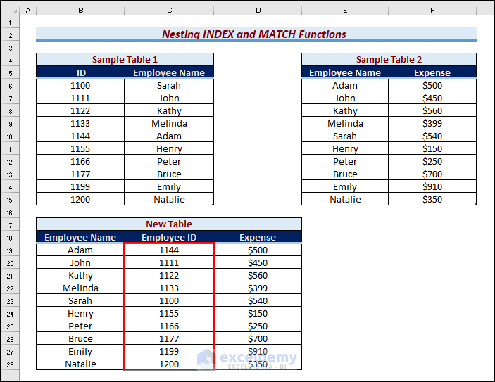 How To Create Table From Another Table In Excel 3 Easy Ways 