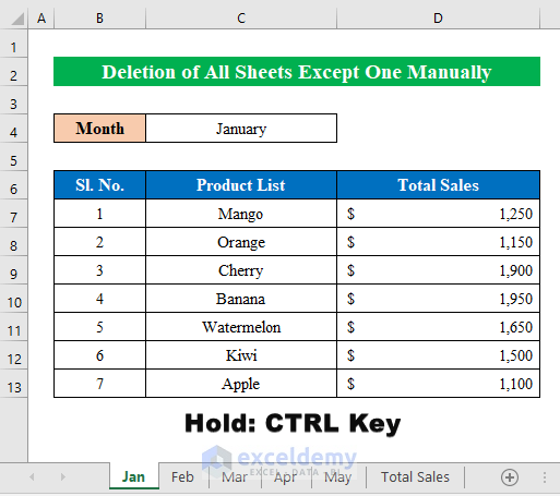 How To Delete All Sheets Except One In Excel 2 Quick Methods 