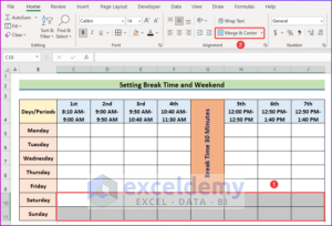 How To Make A School Time Table In Excel (with Easy Steps)