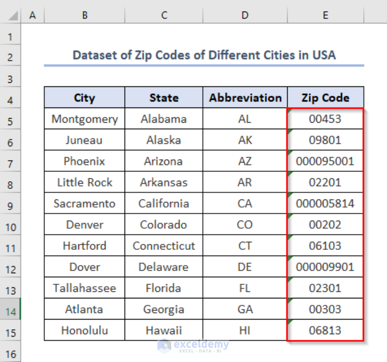 How Do You Put A Zip Code In Excel Starting With 0