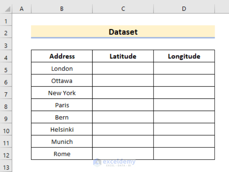 how-to-convert-address-to-lat-long-in-excel-2-easy-methods