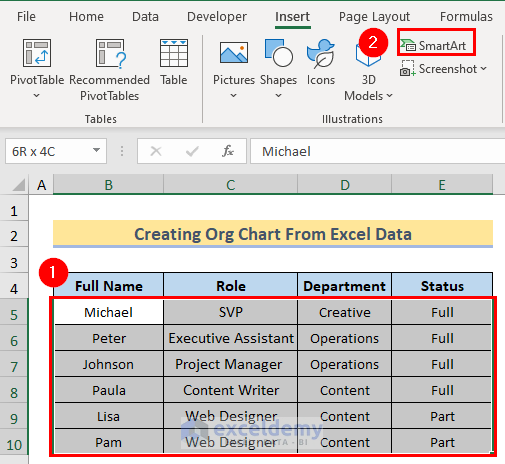 How To Create Org Chart Using Excel Data