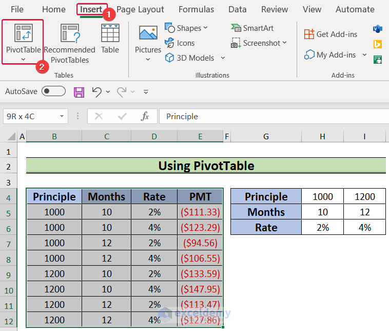 How To Create A Data Table With 3 Variables 2 Examples