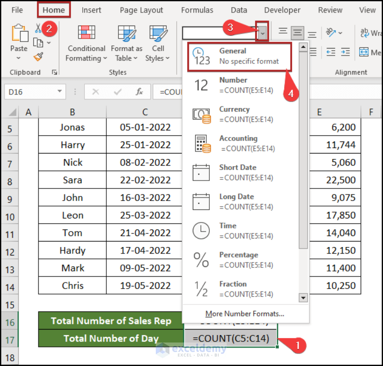 Fixed Excel Count Function Not Working Exceldemy