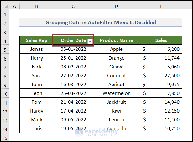 Date Filters Not Working In Excel