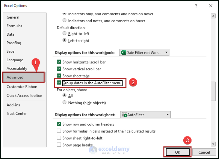 Excel Date Filter Not Showing All Dates