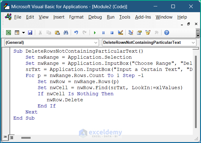 How To Delete All Rows Not Containing Certain Text In Excel