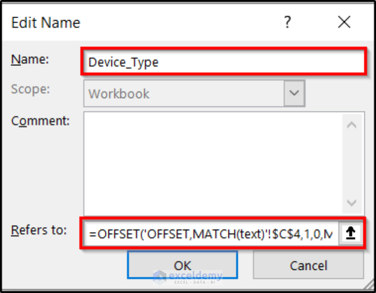 Excel Dynamic Named Range Based On Cell Value