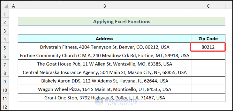 how-to-find-zip-code-from-address-in-excel-2-easy-ways