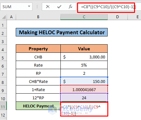 How To Make HELOC Payment Calculator In Excel - ExcelDemy