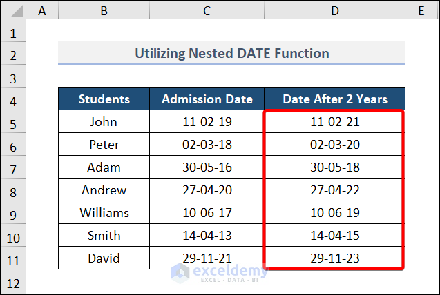 How Do I Automatically Add One Year To A Date In Excel