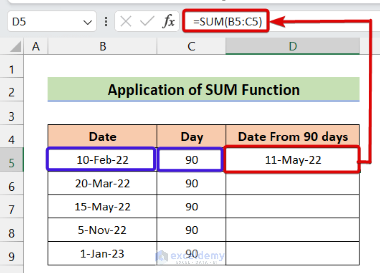 How to Calculate 90 Days from a Specific Date in Excel