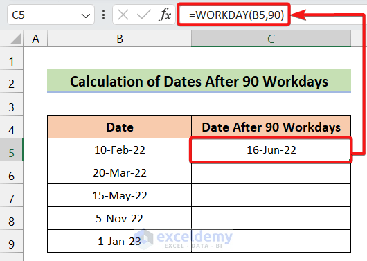 How To Calculate 90 Days From A Date In Excel 2 Useful Methods