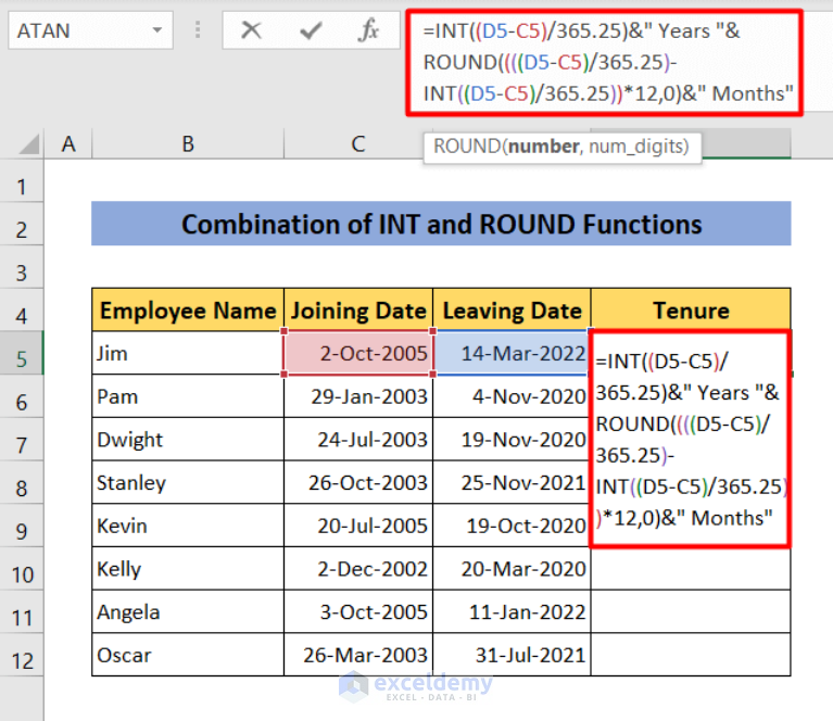 How To Calculate Tenure In Years And Months In Excel ExcelDemy