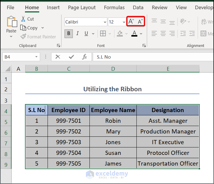 How To Change Font Size In Excel 4 Easy Ways ExcelDemy