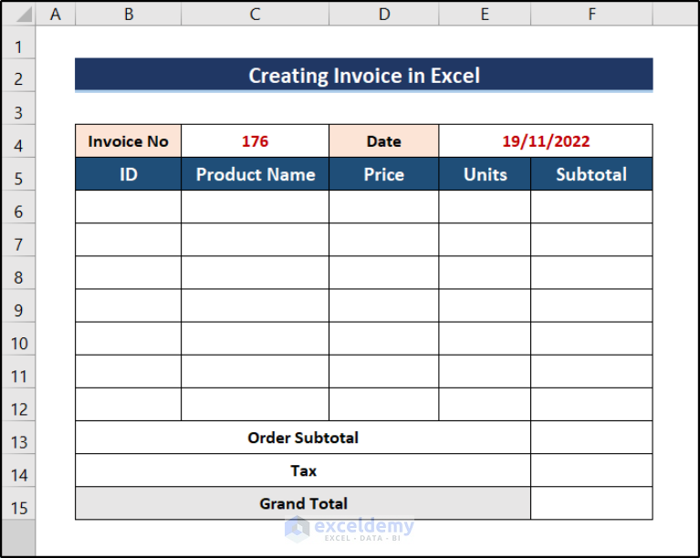 How to Create Invoice in Excel with Database (with Easy Steps)