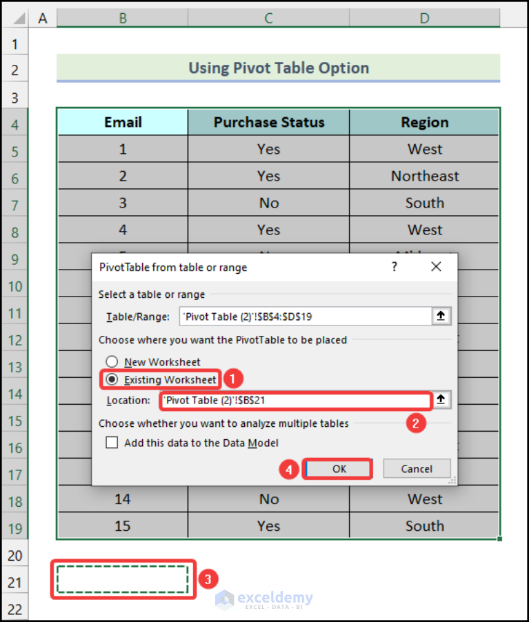 How To Make A Contingency Table In Excel (2 Easy Ways)