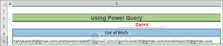 pasting email addresses to show how to paste a list of emails into excel