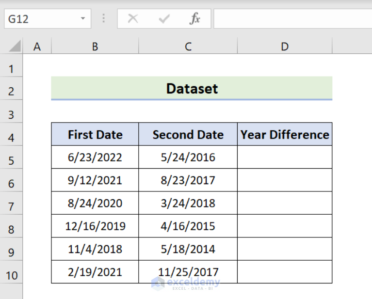 how-to-subtract-dates-in-excel-to-get-years-7-simple-methods