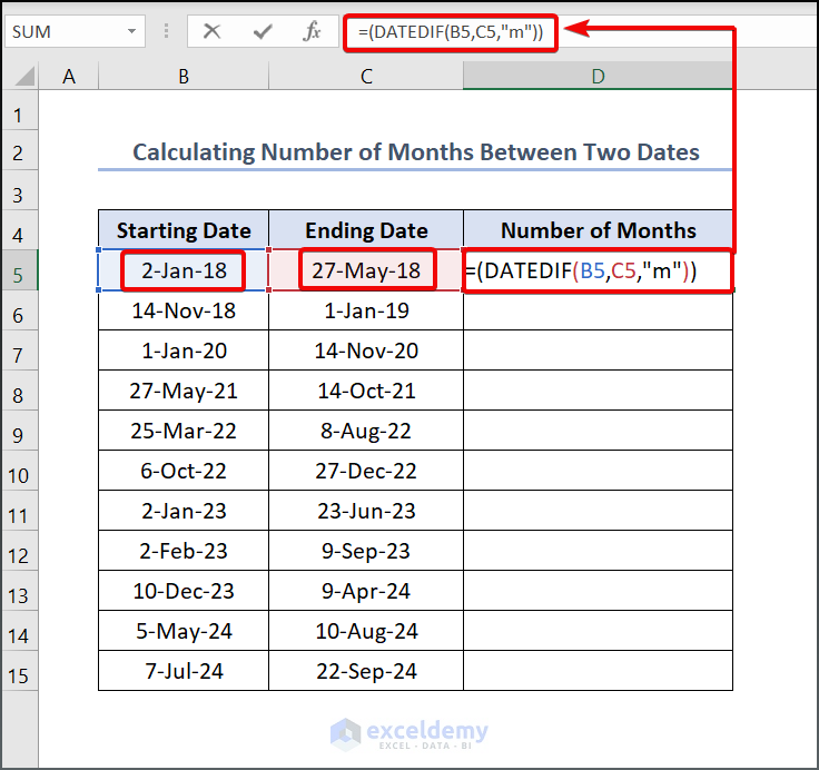 How To Calculate The Number Of Weeks Between Two Dates In Excel