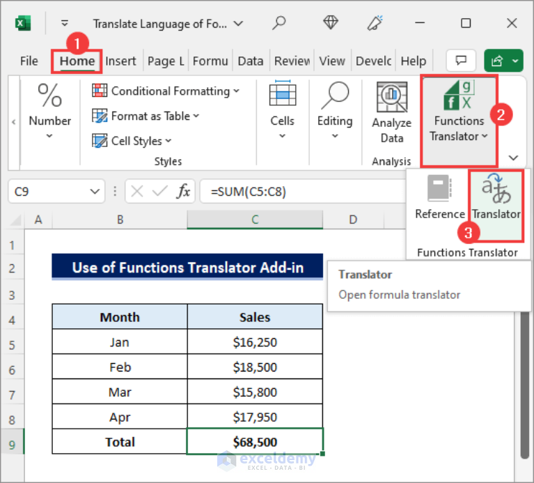 How To Translate Language In Excel Formula (with Easy Steps)