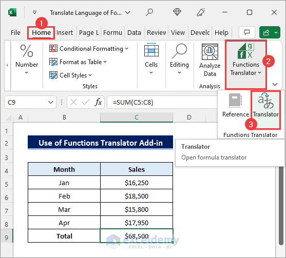 How To Translate Language In Excel Formula with Easy Steps 