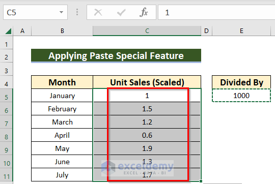 How to Perform Scaling for Numbers in Excel (7 Effective Ways)