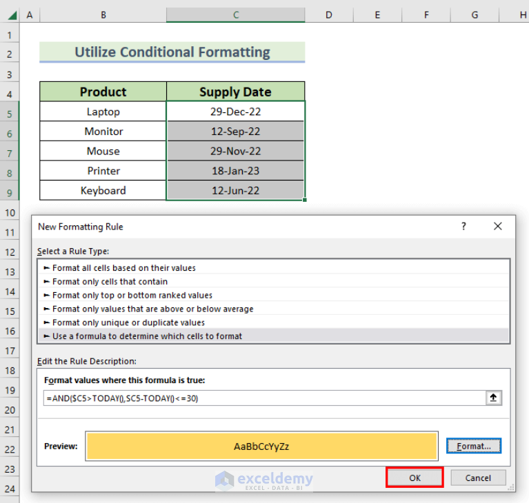 How To Create Notifications Or Reminders In Excel (5 Methods)