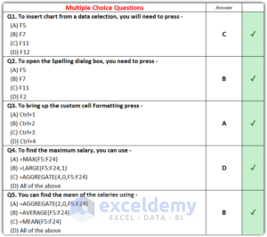 50 Excel Multiple Choice Questions: Test Your Skills - ExcelDemy