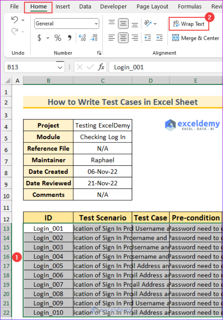 How to Write Test Cases in Excel Sheet (with Easy Steps)