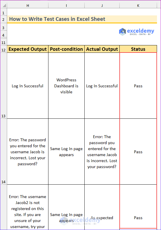 How to Write Test Cases in Excel Sheet (with Easy Steps)