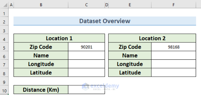 how-to-find-distance-between-zip-codes-in-excel-using-formula