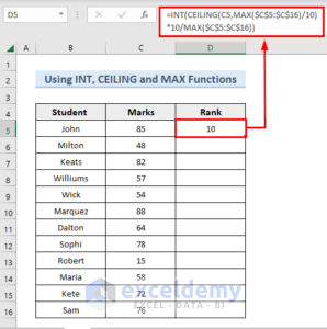 How to Scale Data from 1 to 10 in Excel (3 Quick Methods)