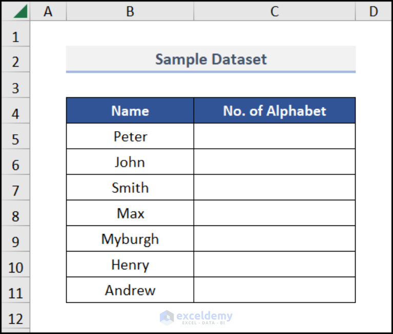 How To Count Alphabet In Excel Sheet 5 Easy Methods 