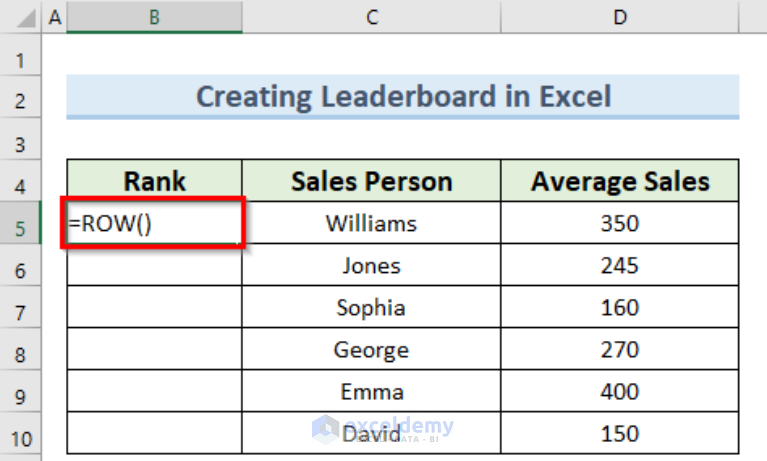  How To Create A Leaderboard In Excel with Easy Steps 