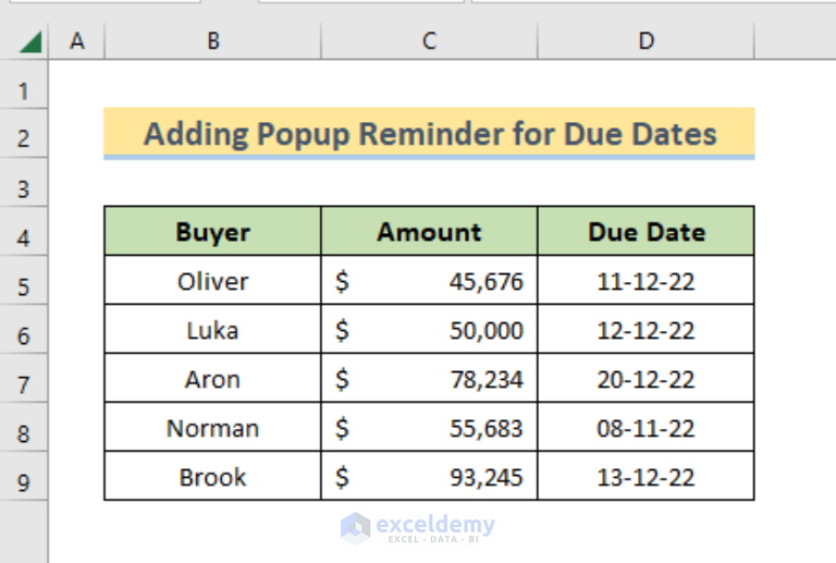 How To Create Popup Reminder In Excel 3 Ideal Examples