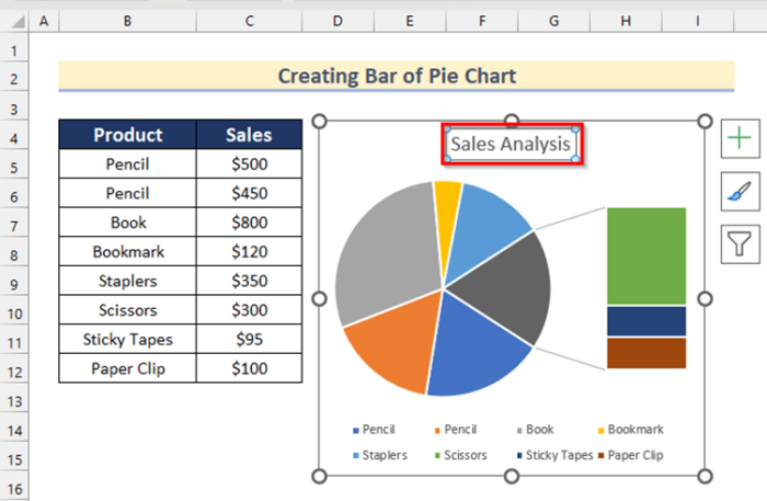 How to Create & Customize Bar of Pie Chart in Excel