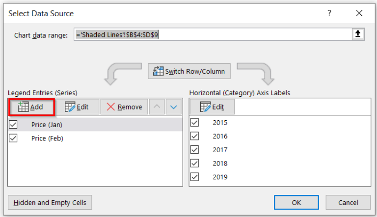 How To Shade Area Between Two Lines In A Chart In Excel 7857