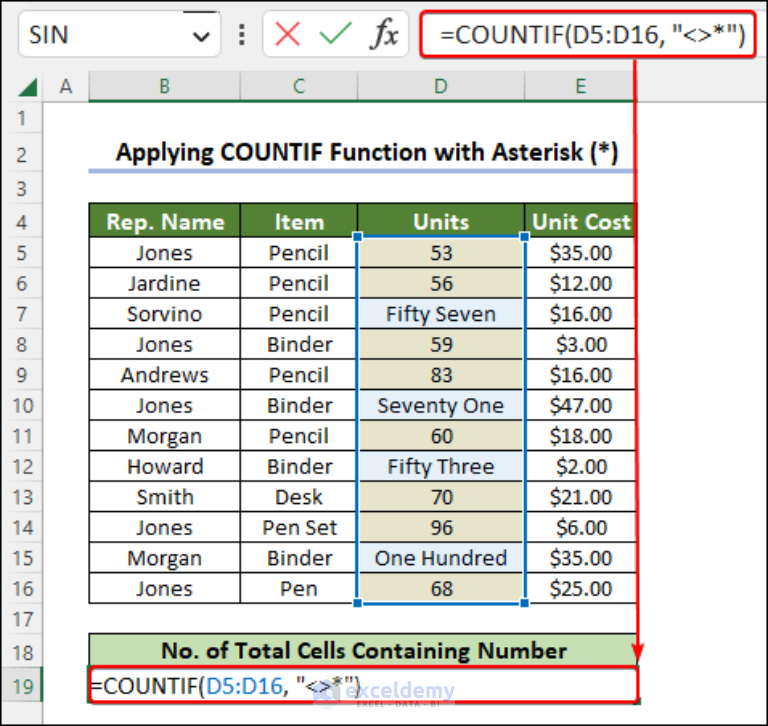 How To Use Countif And Isnumber To Count Numbers In Excel 5862