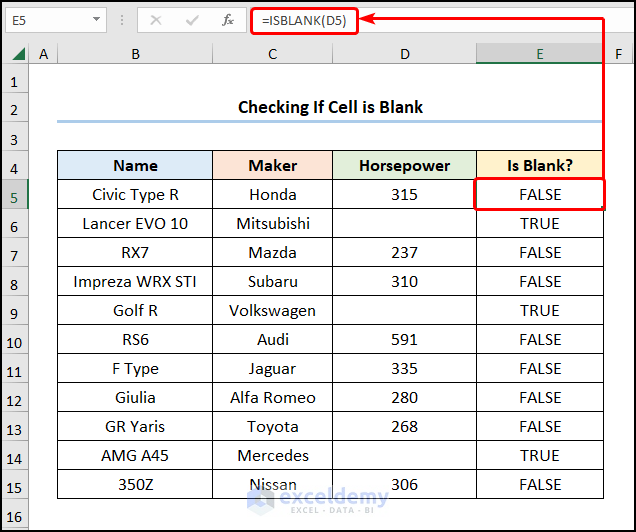 Excel Function To Check If A Cell Is Not Blank - Printable Timeline ...