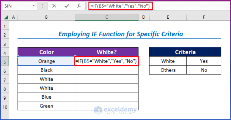 How To Use If Statement With Yes Or No In Excel 3 Examples 8092