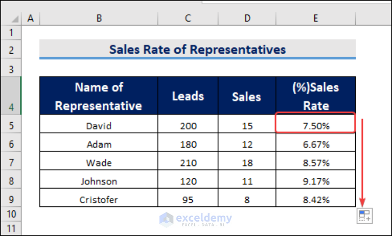 How to Calculate Sales Conversion Rate Using Formula in Excel