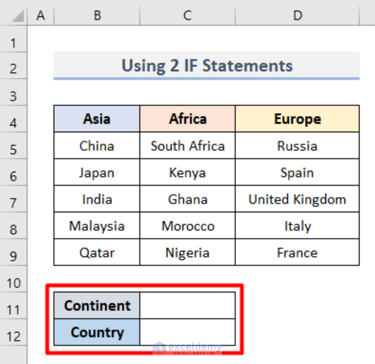 How to Use Multiple IF Statements in Excel Data Validation