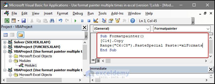 How To Use Format Painter Multiple Times In Excel (5 Easy Ways)