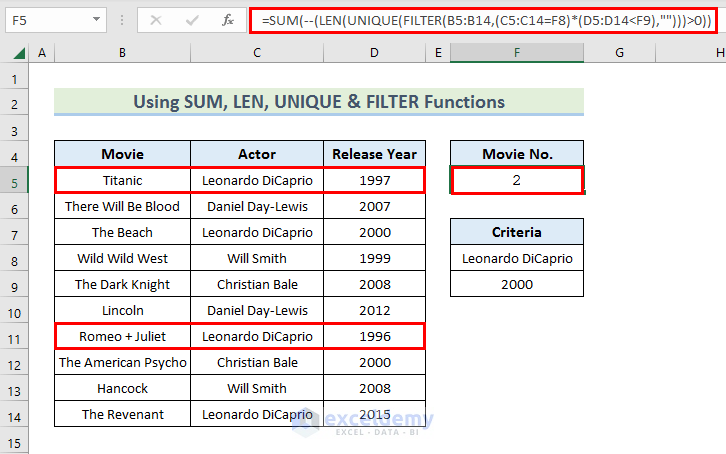 How To Count Unique Values In Excel With Multiple Criteria