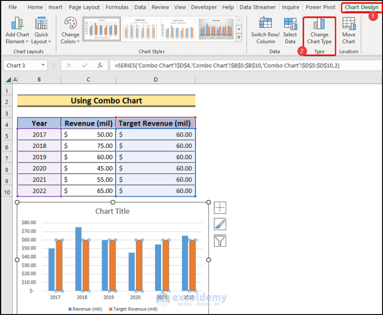 How to Create Bar Chart with Target Line in Excel (3 Easy Ways)