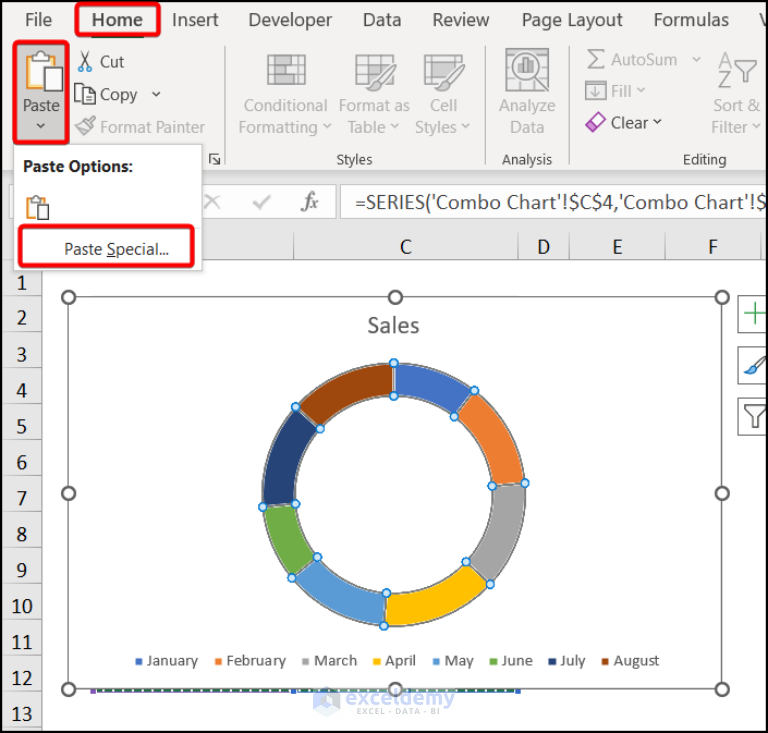 How to Show Labels Outside in Excel Doughnut Chart (2 Methods)