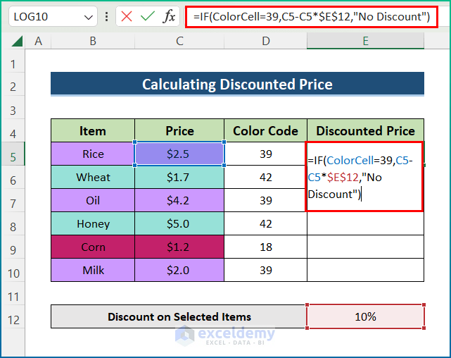 How To Use IF Statement Based On Cell Color In Excel