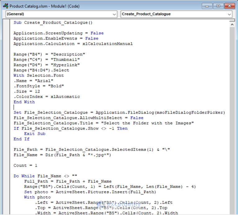 How to Create Product Catalogue in Excel (With Easy Steps)